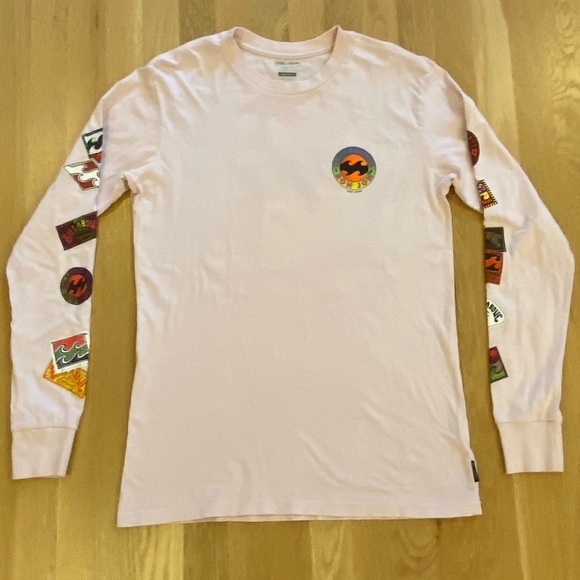Billabong  Ron Jon Surf Shop Womens Soft Pink Long Sleeve Tee Shirt / Size S - Picture 1 of 13